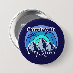 Badge Rond 7,6 Cm Forêt nationale vintage de Sawtooth