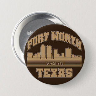 Badge Rond 7,6 Cm Fort Worth, Texas
