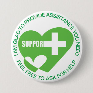 BADGE ROND 7,6 CM FOURNISSEUR D'ASSISTANCE/AIDE