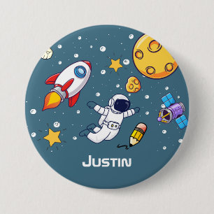 Badge Rond 7,6 Cm Fournitures scolaires personnalisées pour astronau