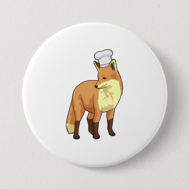 Badge Rond 7,6 Cm Fox as Cook (Devant)