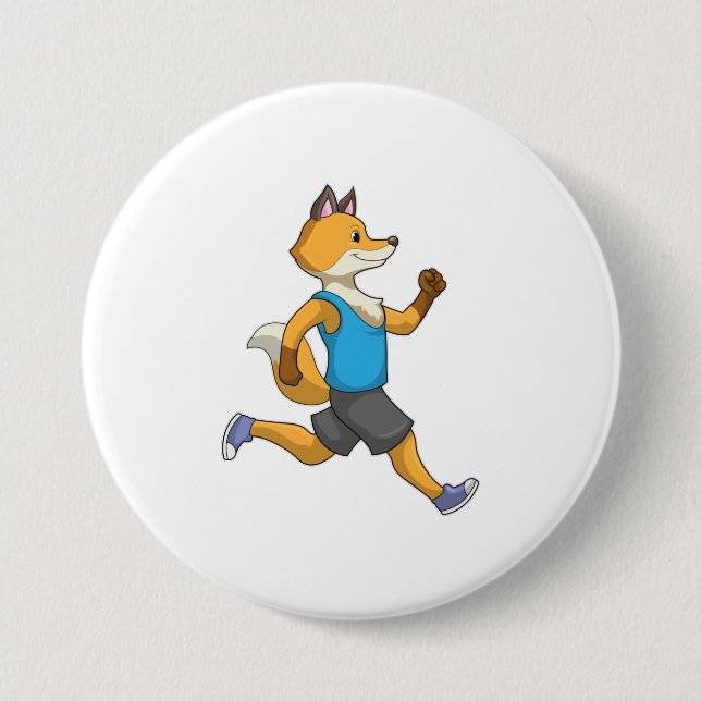 Badge Rond 7,6 Cm Fox comme coureur à Running (Devant)