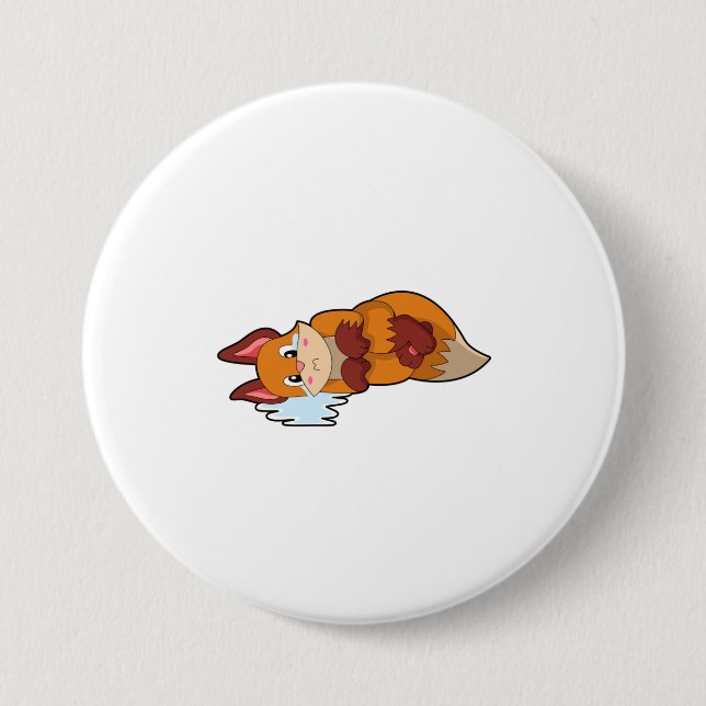 Badge Rond 7,6 Cm Fox en train de pleurer (Devant)