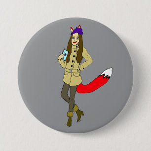 Badge Rond 7,6 Cm Foxgirl