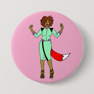 Badge Rond 7,6 Cm Foxy Girl