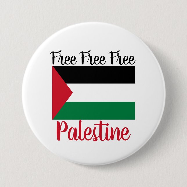 Badge Rond 7,6 Cm Free Free Palestine (Devant)