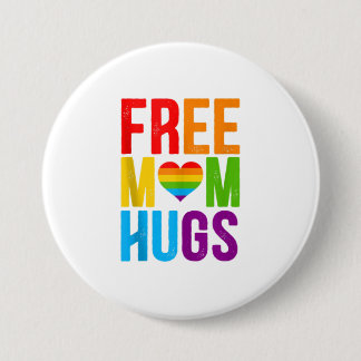 Badge Rond 7,6 Cm Free Mom Hugs LGBT Mois Débardeur