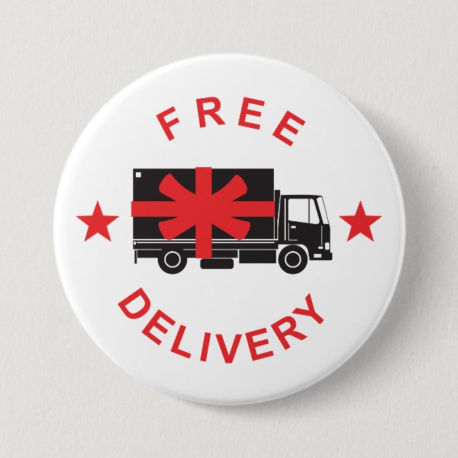 Badge Rond 7,6 Cm Free Shipping Delivery Truck (Devant)