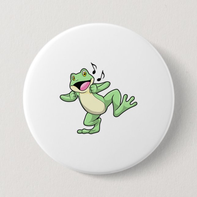 Badge Rond 7,6 Cm Frog Music Dance (Devant)