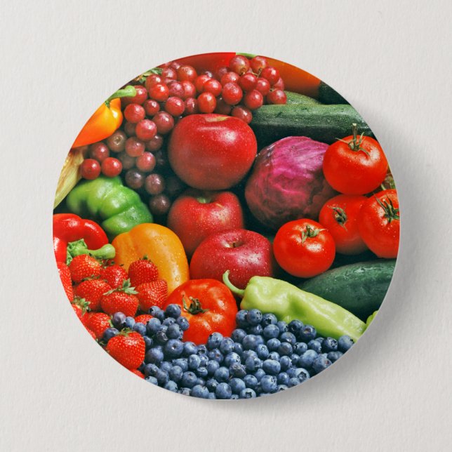 Badge Rond 7,6 Cm fruits et légumes (Devant)