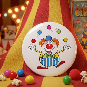Badge Rond 7,6 Cm Fun Circus Clown Jongler des balles