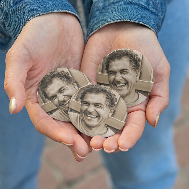 Badge Rond 7,6 Cm Funérailles personnalisées | Anniversaire | Photo  (Créateur téléchargé)
