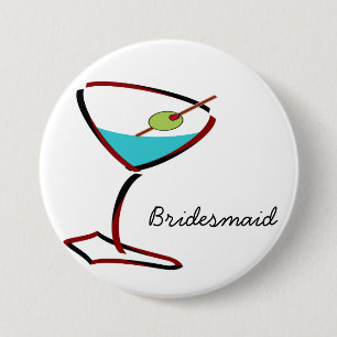Badge Rond 7,6 Cm Funky martini rouge Bridesmaid Faveurs