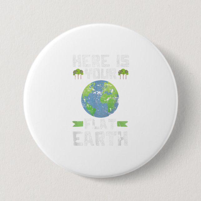 Badge Rond 7,6 Cm Funny Anti Flat Earth TShirt (Devant)