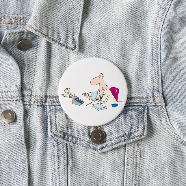 Badge Rond 7,6 Cm Funny Cartoon Comptable Bureau Humour (Créateur téléchargé)