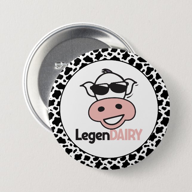 Badge Rond 7,6 Cm Funny Cow Pun (Devant & derrière)