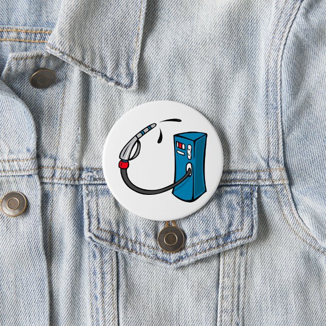 Badge Rond 7,6 Cm Funny Gas Pump Fuel Station (Créateur téléchargé)