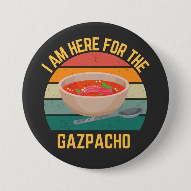 Badge Rond 7,6 Cm Funny Gazpacho (Devant)