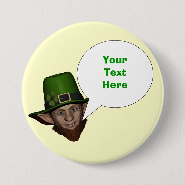 Badge Rond 7,6 Cm Funny personalized  Irish leprechaun (Devant)