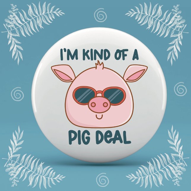 Badge Rond 7,6 Cm Funny Pig Pun (Créateur téléchargé)