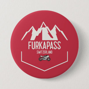 Badge Rond 7,6 Cm Furka Pass Suisse