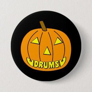 Badge Rond 7,6 Cm Fûts Halloween Citrouille