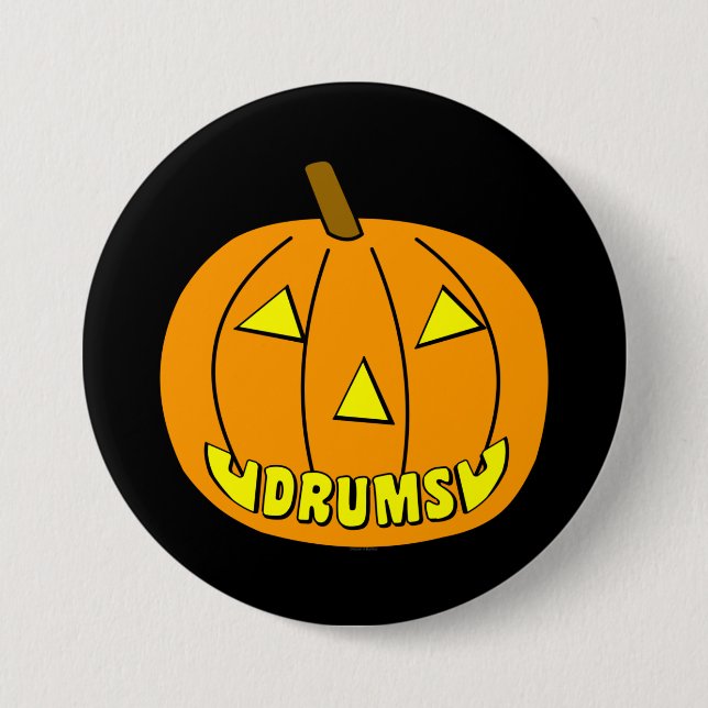 Badge Rond 7,6 Cm Fûts Halloween Citrouille (Devant)