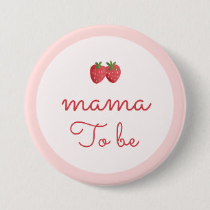 Badge Rond 7,6 Cm Future Maman Baby-Shower à la Fraise