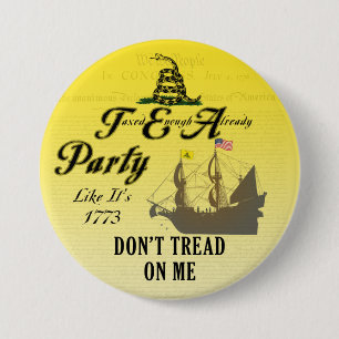 Badge Rond 7,6 Cm Gadsden - le thé comme lui est le bouton 1773