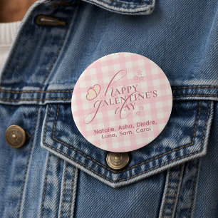 Badge Rond 7,6 Cm Galentines tendres et mignonnes avec typographie r