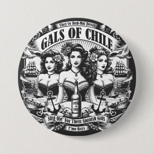 Badge Rond 7,6 Cm Galles du Chili