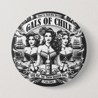 Badge Rond 7,6 Cm Galles du Chili