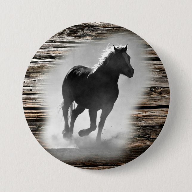 Badge Rond 7,6 Cm Galloping de Wild Horse (Devant)