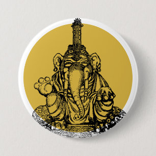 Badge Rond 7,6 Cm Ganesha