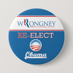 Badge Rond 7,6 Cm Gant "Wrongney" - l'Amérique mérite un meilleur