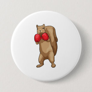Badge Rond 7,6 Cm Gants de boxe Boxeur pour écureuil