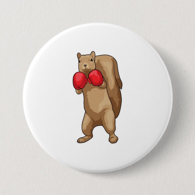 Badge Rond 7,6 Cm Gants de boxe Boxeur pour écureuil (Devant)