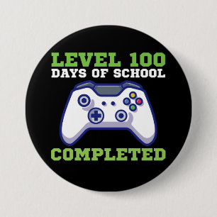 Badge Rond 7,6 Cm Garçons Niveau 100 Jours d'école terminés