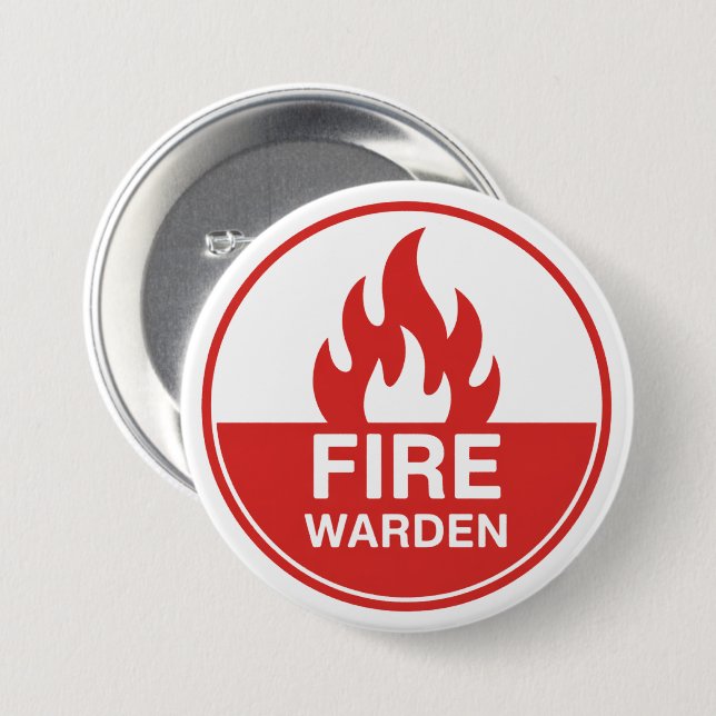 Badge Rond 7,6 Cm Garde contre les incendies (Devant & derrière)