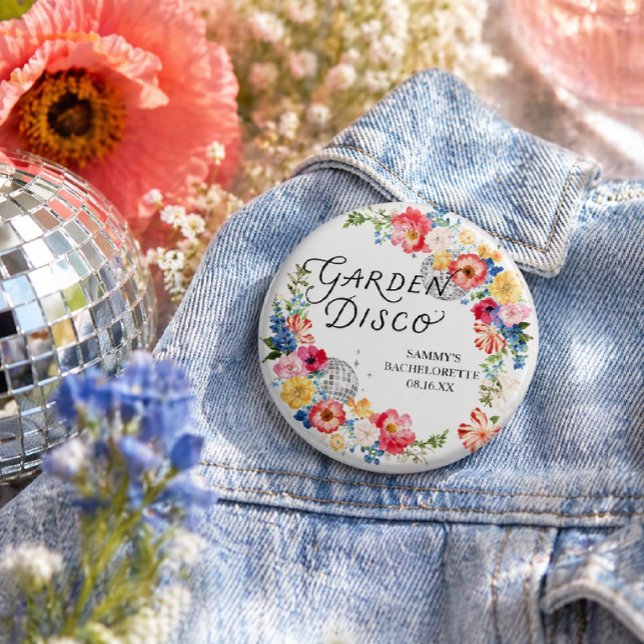 Badge Rond 7,6 Cm Garden Disco Bachelorette Button Pin (Créateur téléchargé)