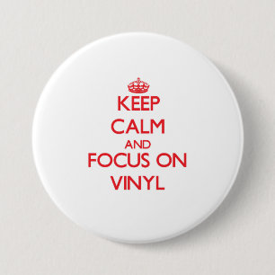 Badge Rond 7,6 Cm Gardez le calme et le foyer sur le vinyle