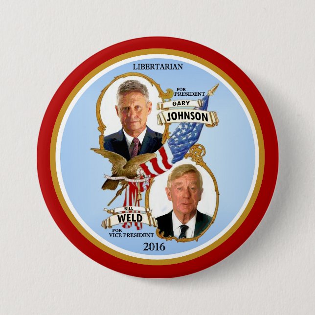 Badge Rond 7,6 Cm Gary Johnson pour le président (Devant)