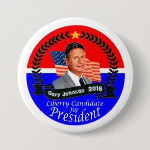 Badge Rond 7,6 Cm Gary Johnson pour le président 2016