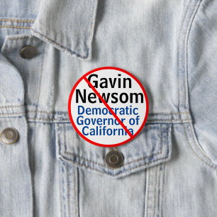 Badge Rond 7,6 Cm Gavin Newsom démocrate Gouverneur CA