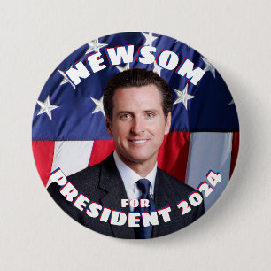 Badge Rond 7,6 Cm Gavin Newsom pour le président