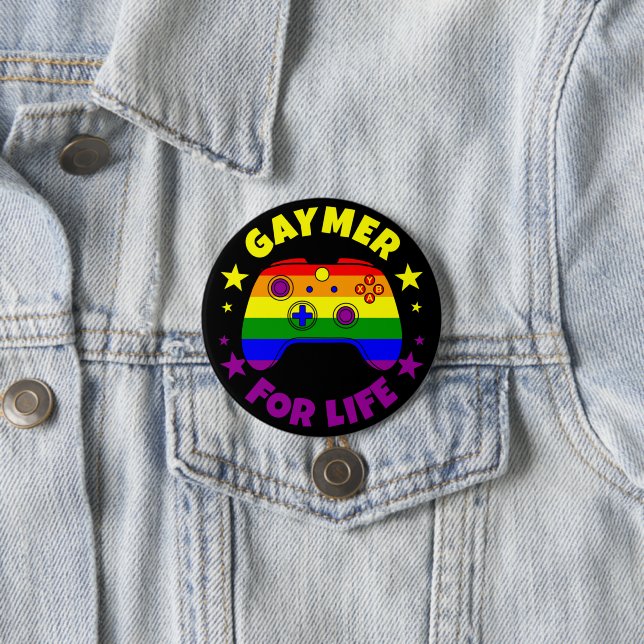 Badge Rond 7,6 Cm Gay Gaymer Pour Contrôleur Drapeau De Fierté De Vi (En situation)
