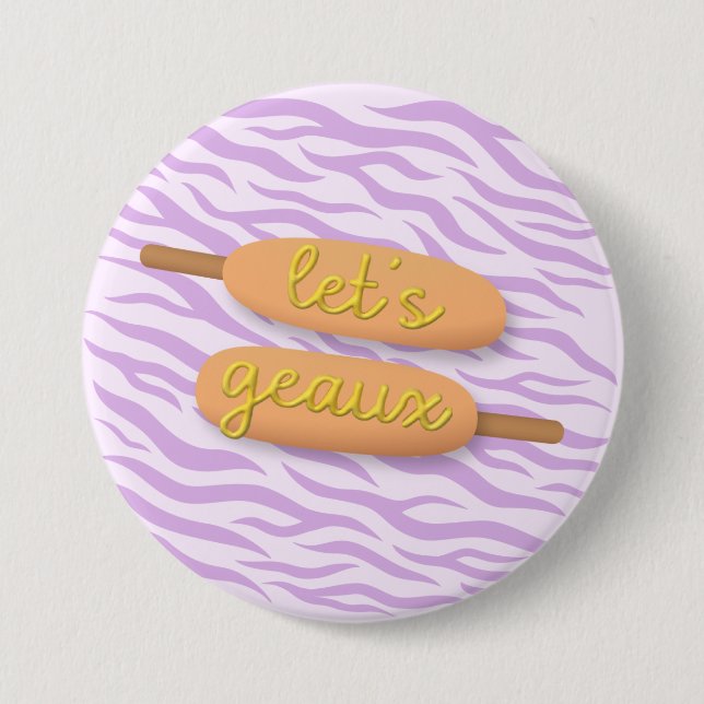 Badge Rond 7,6 Cm Geaux Corndog Pin - LSU Game Day (Devant)