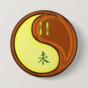 Badge Rond 7,6 Cm Gémeaux & Chèvre de Bois