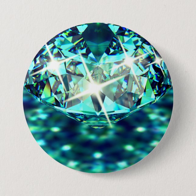 Badge Rond 7,6 Cm Gemme de diamant brillant élégant (Devant)