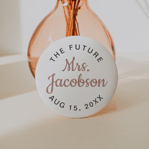 Badge Rond 7,6 Cm GENNA   Rose Gold Script Future Mme.